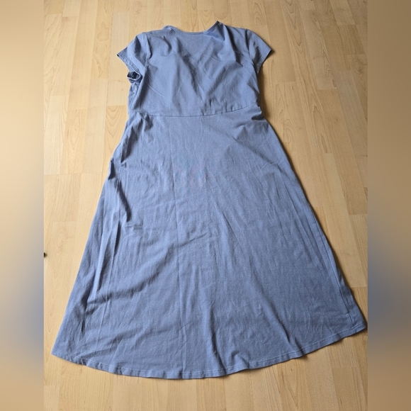 Eileen Fisher Cotton Jersey Stretch Empire Waist Hi Low Dress Size Medium - Picture 3 of 12